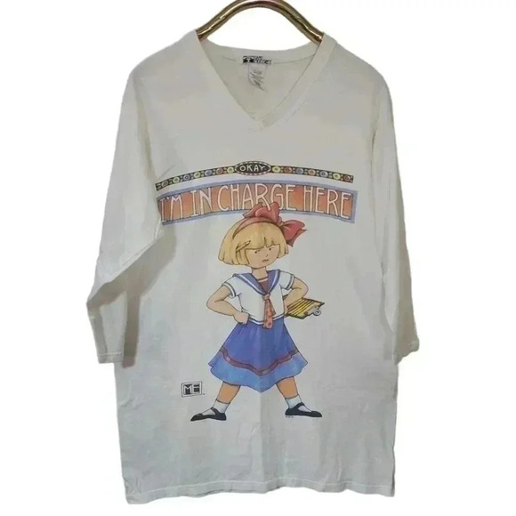 RARE Vintage 90S Mary Engelbreit Okay I'M IN CHARGE T Shirt. One Size - Picture 3 of 6